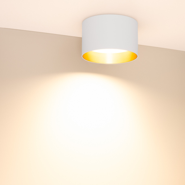 Светильник SP-BISCOTTO-R140-15W Warm3300-MIX (WH-GD, 80 deg, 230V) (Arlight, IP54 Металл, 5 лет)