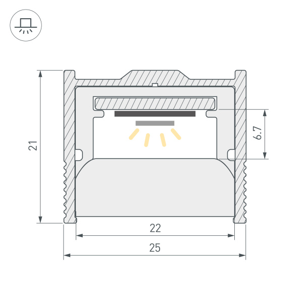 Профиль-держатель WPH-FLOOR22-2000 ANOD (Arlight, Металл)