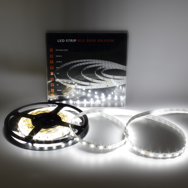 Светодиодная лента Class Premium, 5050, 60 led/m, White, 24V, IP33, А27