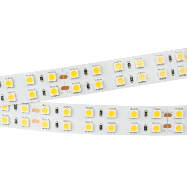 Лента RT 2-5000 24V Warm3000 2x2 (5060, 720 LED, LUX) (Arlight, 34.4 Вт/м, IP20)