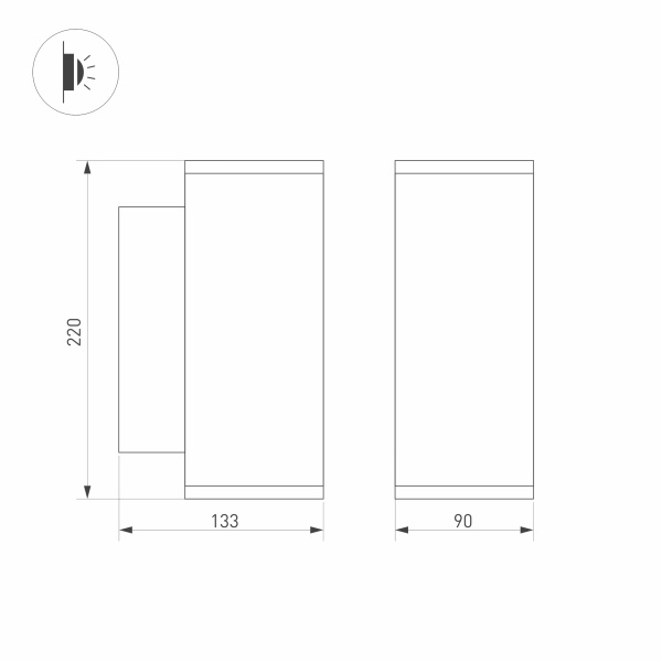 Светильник LGD-FORMA-WALL-TWIN-R90-2x12W Warm3000 (BK, 44 deg, 230V) (Arlight, IP54 Металл, 3 года)