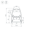 Профиль LINE-5075-U-HONEYCOMB-2000 BLACK (Arlight, Алюминий)