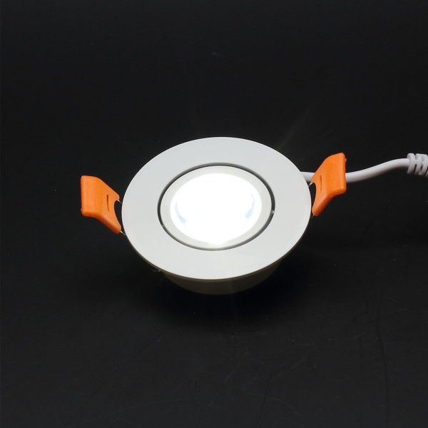 Светодиодный светильник точечный THD-1W B400 (220V, 1W, white, белый корпус)