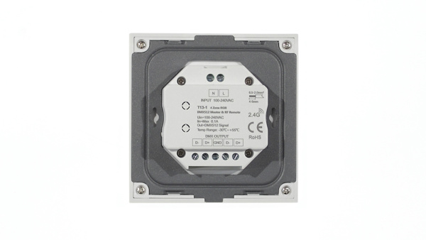 Сенсорная панель T13-1 White IC75 (220V, RGB, 4 zone, DMX512, RF 2.4GHz)