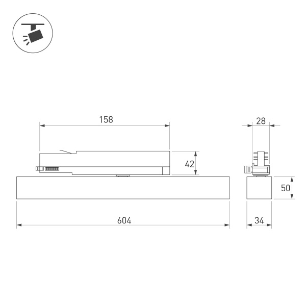 Светильник LGD-FLAT-4TR-S605-25W Warm3000 (WH, 100 deg, 230V) (Arlight, IP20 Металл, 3 года)