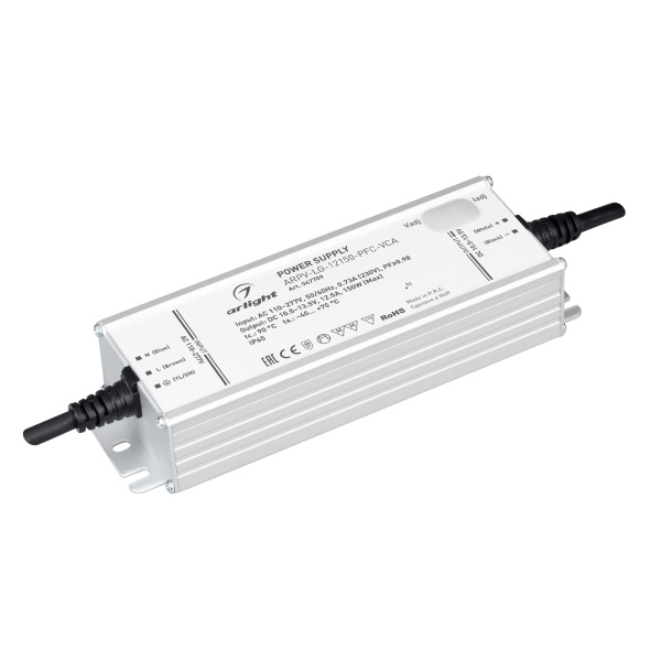 Блок питания ARPV-LG-12150-PFC-VCA (10.5-13.5V, 12.5A, 150W) (Arlight, IP65 Металл, 5 лет)