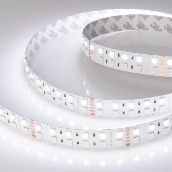 Лента RT 2-5000 24V RGB-White 2x2 (5060, 720 LED, LUX) (Arlight, 32 Вт/м, IP20)