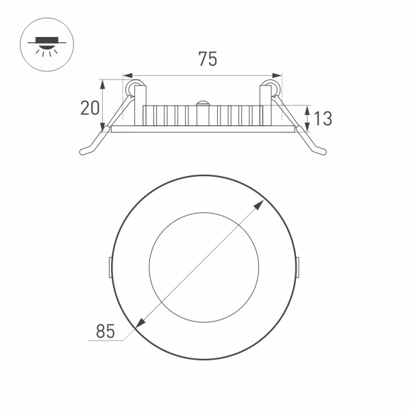 Светильник DL-85M-4W Warm White (Arlight, IP40 Металл, 3 года)