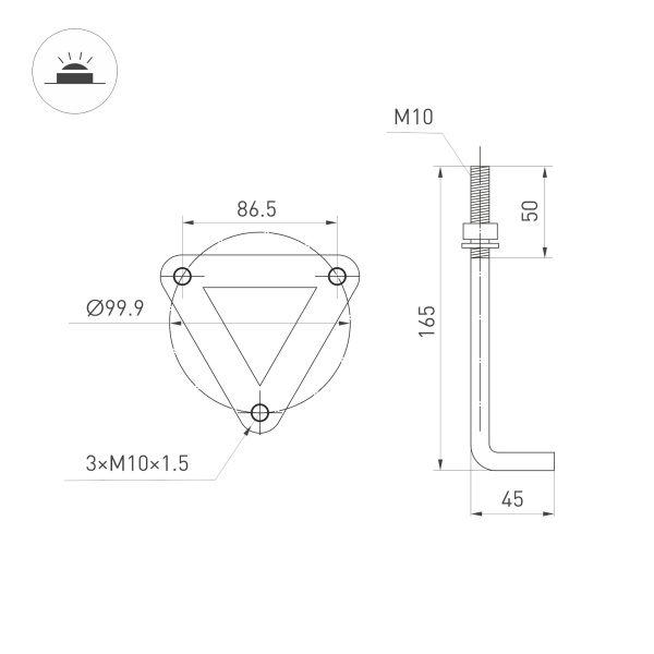 Светильник LGD-CASTELLO-BOLL-H800-20W Warm3500-MIX (GR, 80 deg, 230V) (Arlight, IP65 Металл, 5 лет)