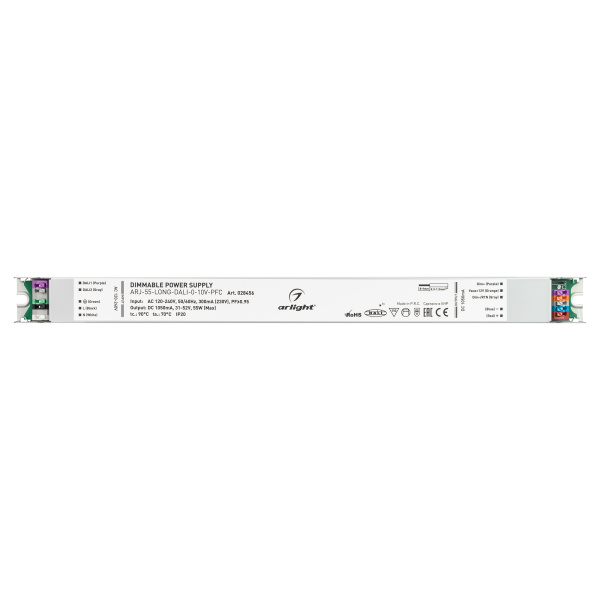 Блок питания ARJ-55-LONG-DALI-0-10V-PFC (55W, 1050mA) (Arlight, IP20 Металл, 7 лет)