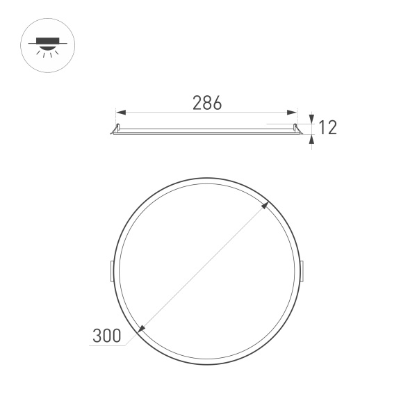 Светильник DL-EDGE-R300-24W Warm3000 (WH, 115 deg, 230V) (Arlight, IP40 Металл, 3 года)