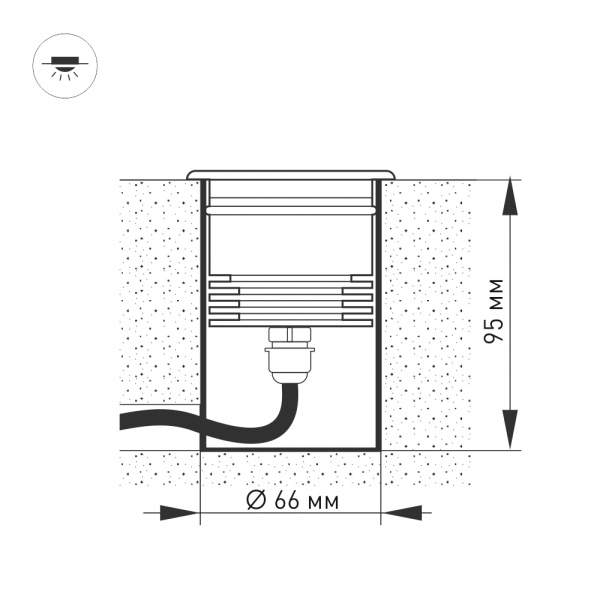 Светильник LTD-GROUND-TILT-R80-9W Warm3000 (SL, 60 deg, 230V) (Arlight, IP67 Металл, 3 года)