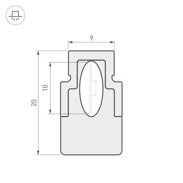 Профиль WPH-FLEX-STR-Н20-5000 White (Arlight, Пластик)