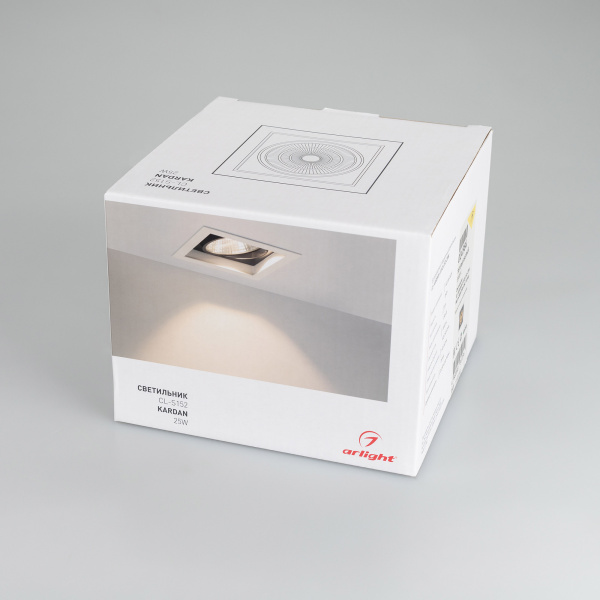 Светильник CL-KARDAN-S152x152-25W Warm3000 (WH-BK, 30 deg) (Arlight, IP20 Металл, 3 года)
