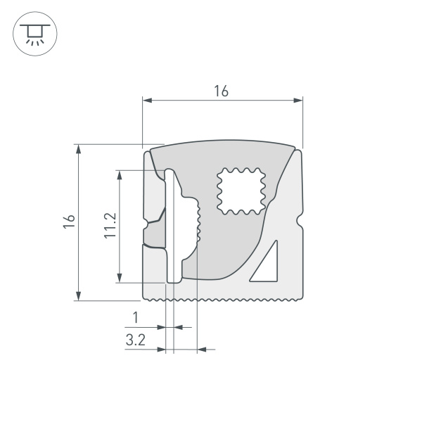 Силиконовый профиль WPH-FLEX-1616-SIDE-S11-20m WHITE (Arlight, Силикон)