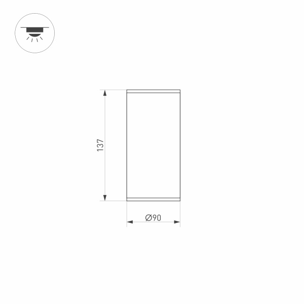 Светильник LGD-FORMA-SURFACE-R90-12W Warm3000 (BK, 44 deg, 230V) (Arlight, IP54 Металл, 3 года)