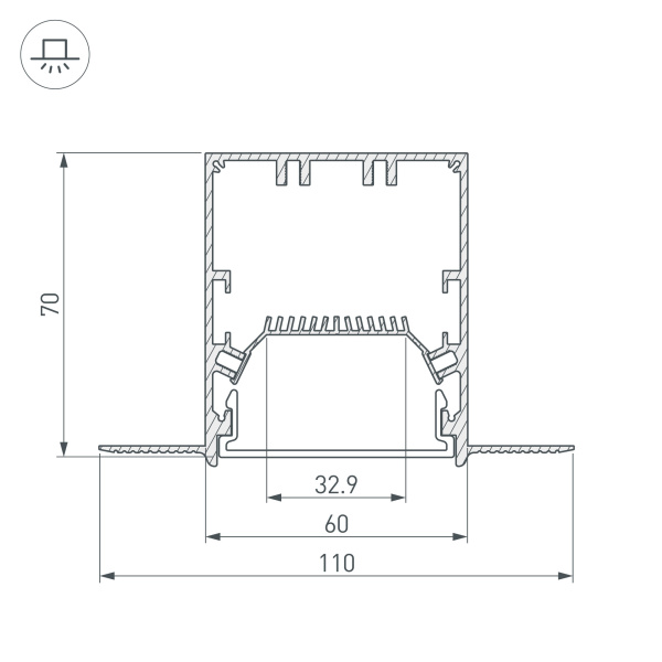 Профиль SL-LINIA55-FANTOM-2000 ANOD (Arlight, Алюминий)