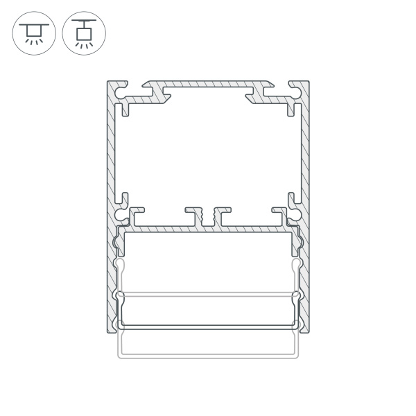 Профиль SL-LINE-4050-3L-2000 ANOD BLACK (Arlight, Алюминий)