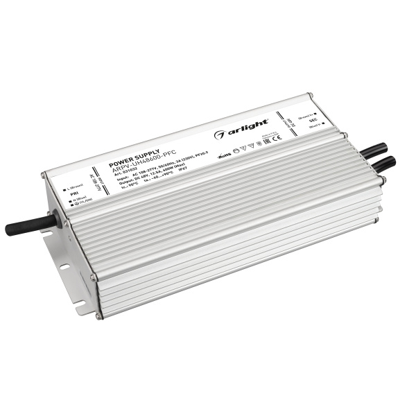 Блок питания ARPV-UH48600-PFC (48V, 12.5A, 600W) (Arlight, IP67 Металл, 7 лет)