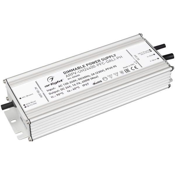 Блок питания ARPV-UH24400-PFC-DALI-PH (24V, 16.7A, 400W) (Arlight, IP67 Металл, 7 лет)