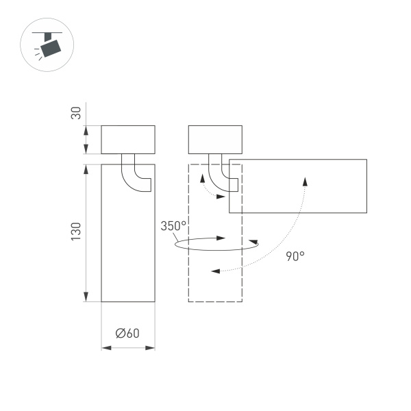 Светильник SP-GABI-SURFACE-FLAP-R60-12W Warm3000 (BK, 36 deg, 230V) (Arlight, IP40 Металл, 5 лет)