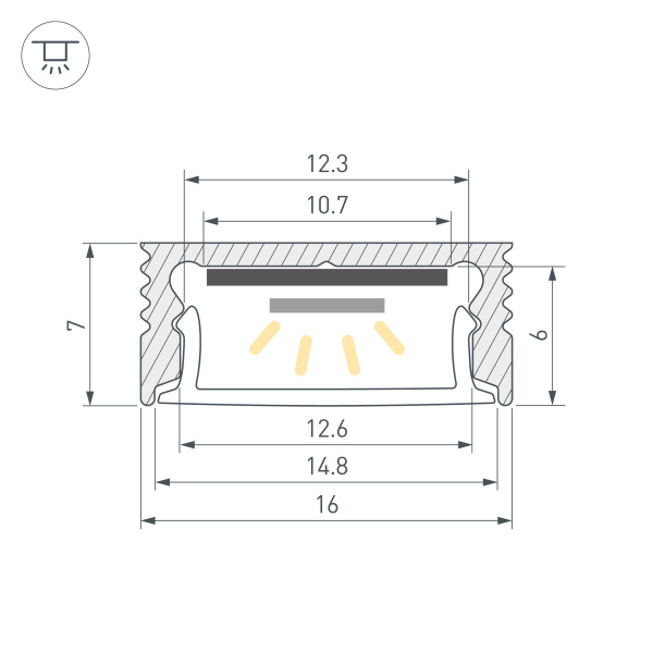 Профиль SL-SLIM-H7-2000 ANOD (BY) (Arlight, Алюминий)