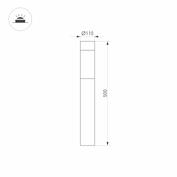 Светильник LGD-STEM-BOLL-H500-10W Warm3000 (GR, 185 deg, 230V) (Arlight, IP65 Металл, 3 года)