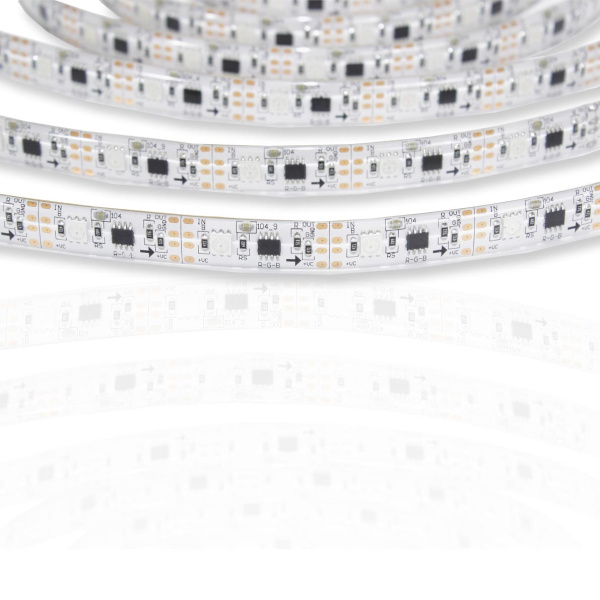 Светодиодная лента 5050, 30 led/m, V600, RGB-SPI (IC1804), 12V, IP65
