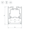 Профиль S2-LINE-5470-2500 SEAMLESS ANOD (Arlight, Алюминий)