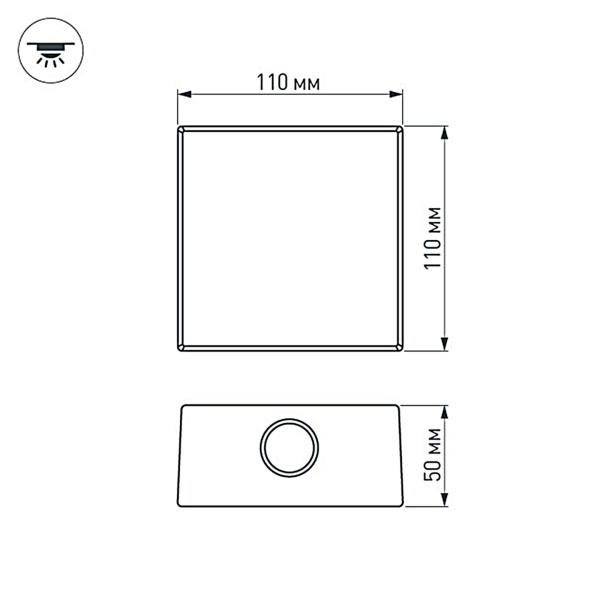 Светильник LGD-Wall-Quad-18G-8W Warm White (Arlight, IP54 Металл, 1 год)