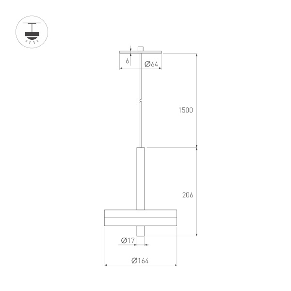Светильник SP-MENTA-R165-12W Warm2700 (BK, 130 deg, 230V) (Arlight, IP20, Мрамор, 5 лет)