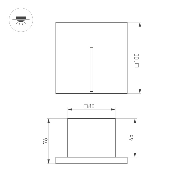 Светильник LT-TIE-S100-3W Warm3000 (RD, 25x45 deg, 230V) (Arlight, IP65 Бетон, 3 года)