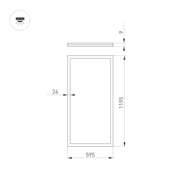 Светильник DL-INTENSO-S600x1200-60W Warm3000 (WH, 120 deg, 230V) (Arlight, IP40 Металл, 3 года)