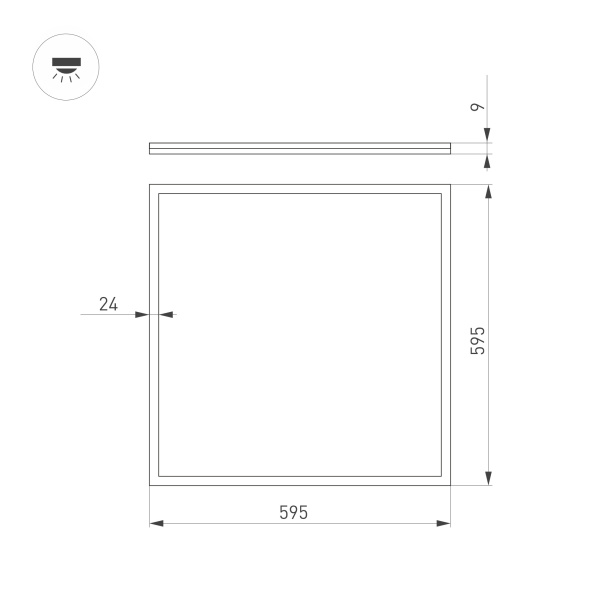 Светильник DL-INTENSO-S600x600-40W Warm3000 (WH, 120 deg, 230V) (Arlight, IP40 Металл, 3 года)