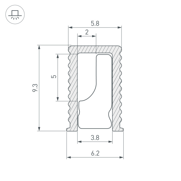 Профиль SL-MINI-6-H9-2000 ANOD OLIVE GREY (Arlight, Алюминий)