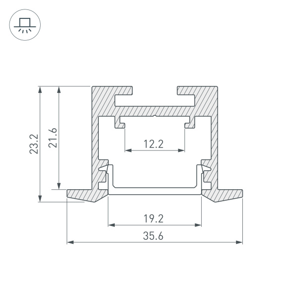 Профиль SL-LINE-3523-F-2500 BLACK (Arlight, Алюминий)