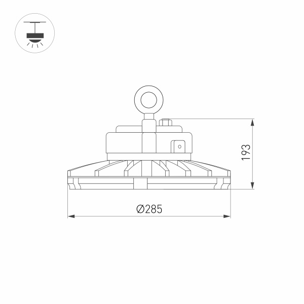 Светильник SP-FENIX-R285-150W White5000 (BK, 120 deg, 230V) (Arlight, IP65 Металл, 5 лет)