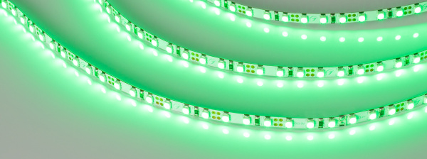 Лента RT 2-5000 12V Green 5mm 2x (3528, 600 LED, LUX) (Arlight, 9.6 Вт/м, IP20)