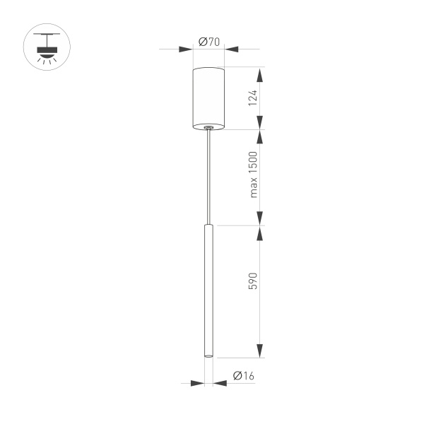 Светильник SP-UMBRA-HANG-V-L600-10W Warm3000 (GD, 120 deg, 230V) (Arlight, IP20 Металл, 3 года)