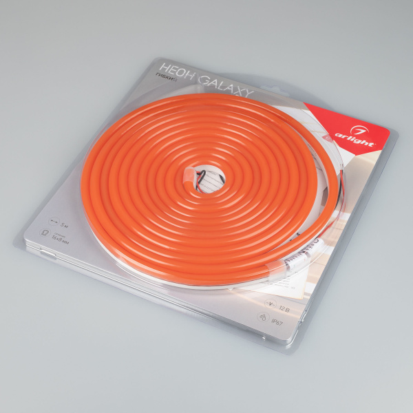 Образец Гибкий неон GALAXY-1608-5000CFS-2835-100 12V Amber 0.5M (16x8mm, 12W, IP67) (Arlight, 12 Вт/м, IP67)