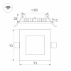 Светильник DL-93x93M-5W White (Arlight, IP40 Металл, 3 года)