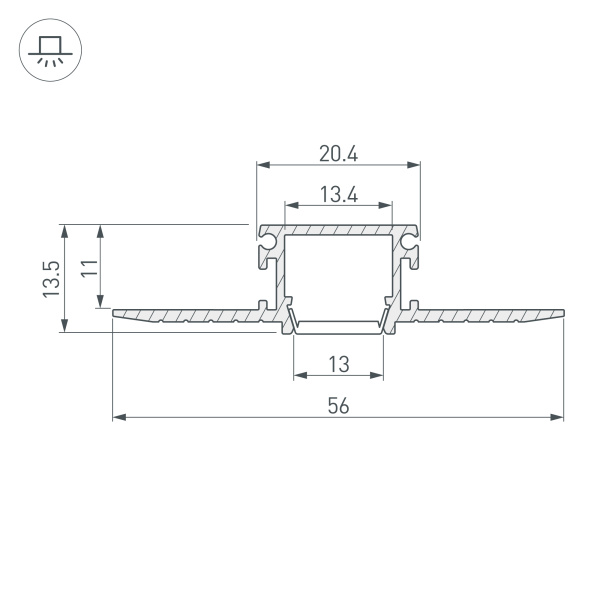 Профиль PDS-F-HIDE-2000 (Arlight, Алюминий)