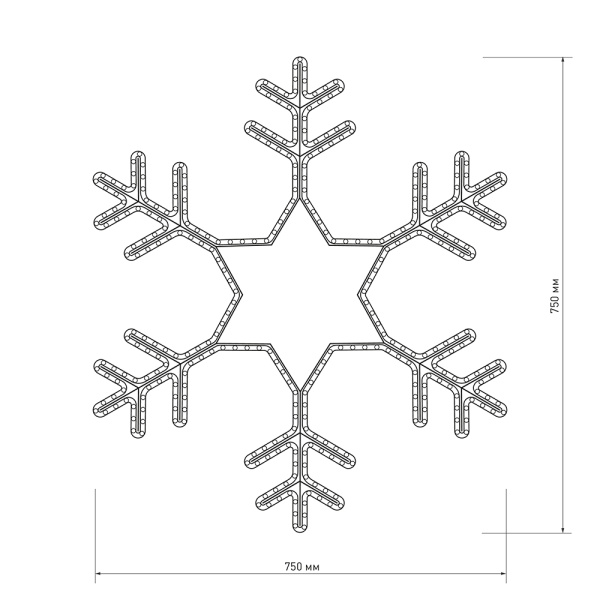 Фигура ARD-SNOWFLAKE-M4-750x750-324LED White (230V, 18W) (Ardecoled, IP65)