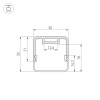 Профиль с экраном LINE-D-3030-2000 SQUARE BLACK+OPAL (Arlight, Алюминий)