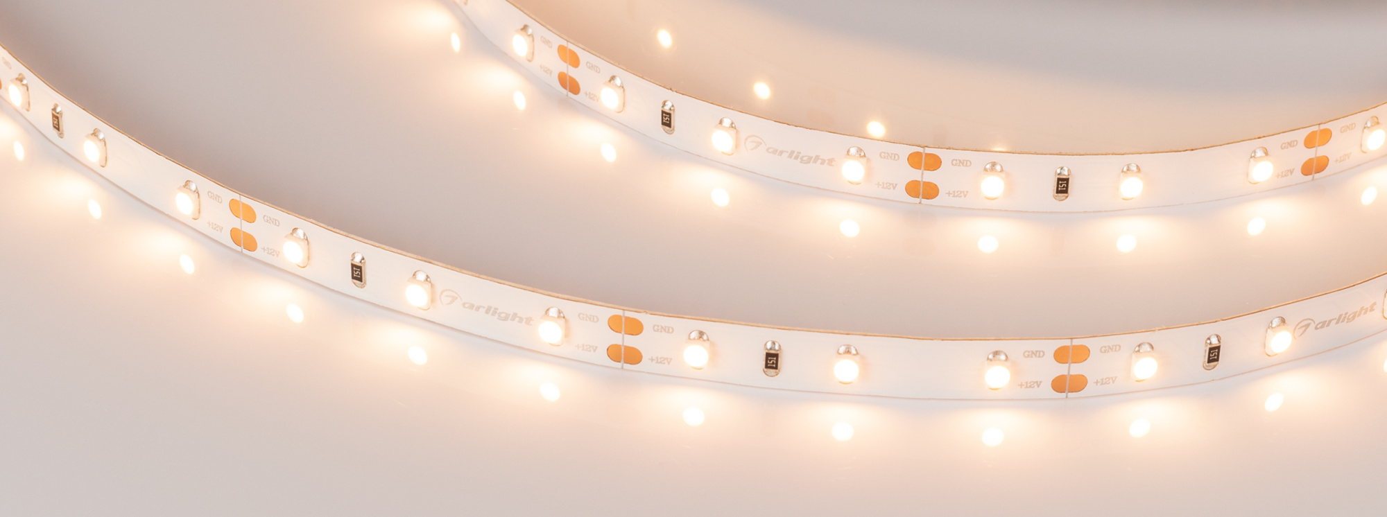 Лента RT 2-5000 12V Warm2700 (3528, 300 LED, CRI98) (Arlight, 4.8 Вт/м, IP20)