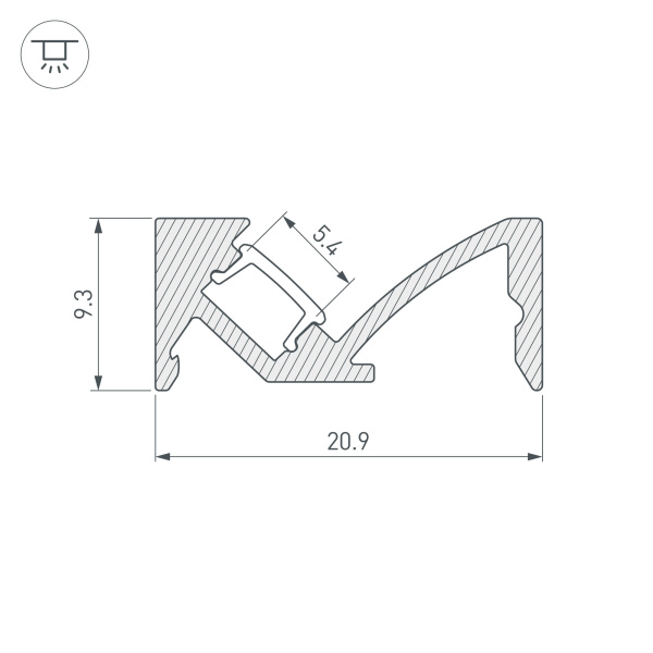 Профиль SL-BEVEL-W21-2000 ANOD BLACK (Arlight, Алюминий)