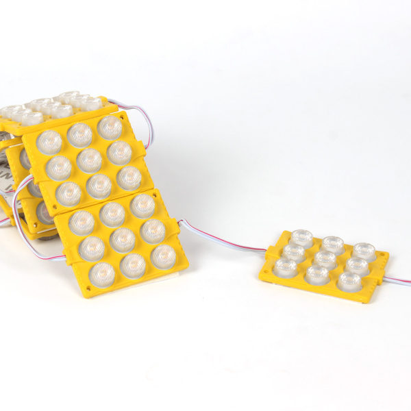 Светодиодный модуль 9 led 3030 MOD122 (12V, 5W, yellow, IP65)